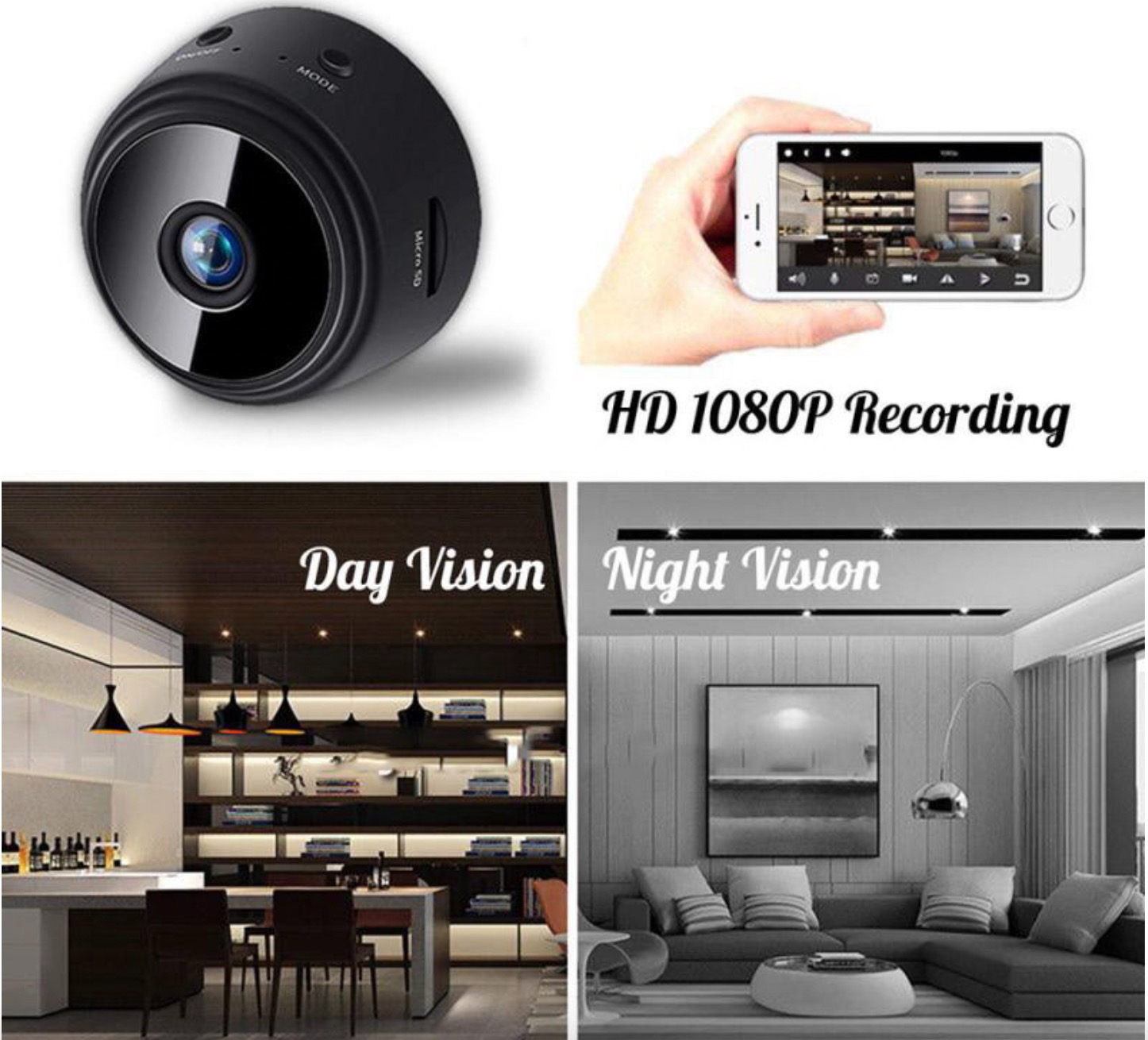 A9 Mini WiFi Camera – Full HD 1080p Portable Security Camera